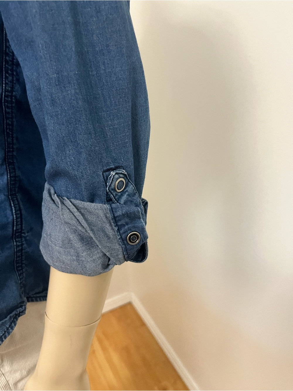 Smart Set Indigo Denim Button-Up Shirt - Picture 3 of 4
